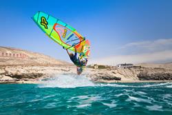 Windsurf Centre - Sotavento Lagoon. Fuerteventura. World Cup windsurf action.